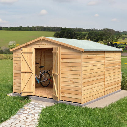 Shire Overlap 10x10ft Value Double Door Wooden Shed - JJ Building Materials