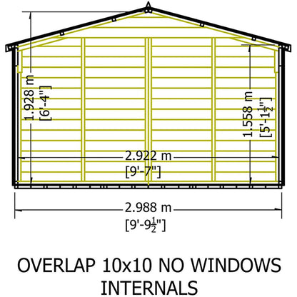 Shire Overlap 10x10ft Value Double Door Wooden Shed - JJ Building Materials