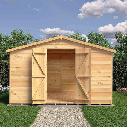 Shire Overlap 10x10ft Value Double Door Wooden Shed - JJ Building Materials