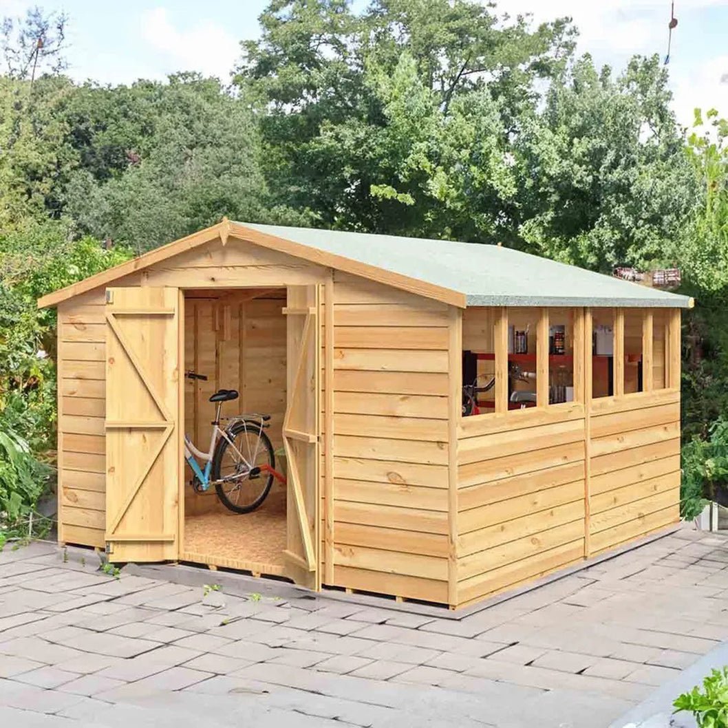 Shire Overlap 10x10ft Value Double Door Wooden Shed - JJ Building Materials