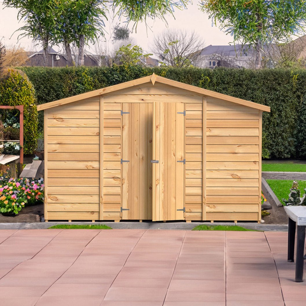 Shire Overlap 10x10ft Value Double Door Wooden Shed - JJ Building Materials