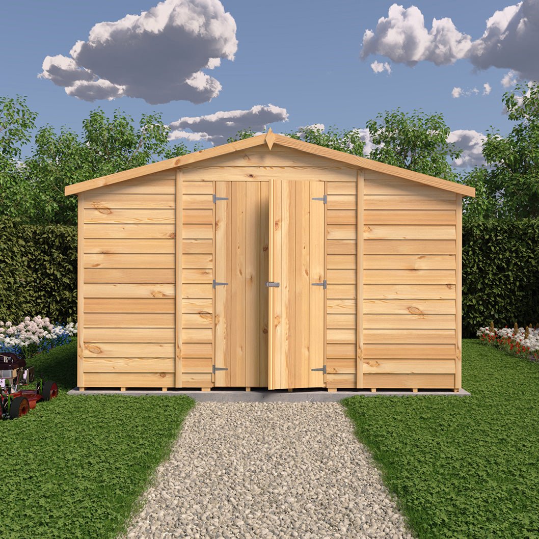 Shire Overlap 10x10ft Value Double Door Wooden Shed - JJ Building Materials
