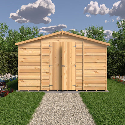 Shire Overlap 10x10ft Value Double Door Wooden Shed - JJ Building Materials