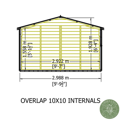 Shire Overlap 10x10ft Value Double Door Wooden Shed - JJ Building Materials