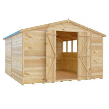 Shire Overlap 10x10ft Value Double Door Wooden Shed - JJ Building Materials