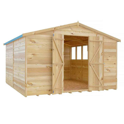 Shire Overlap 10x10ft Value Double Door Wooden Shed - JJ Building Materials