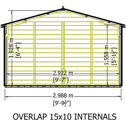 Shire Overlap 10x15ft Value Double Door Wooden Shed - JJ Building Materials