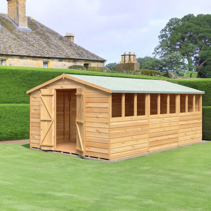 Shire Overlap 10x15ft Value Double Door Wooden Shed - JJ Building Materials