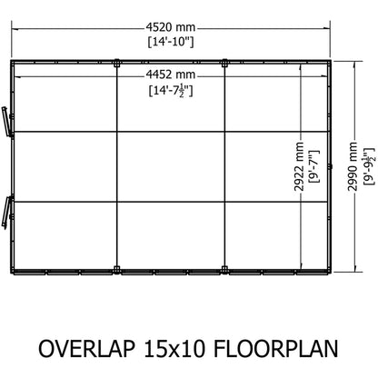 Shire Overlap 10x15ft Value Double Door Wooden Shed - JJ Building Materials