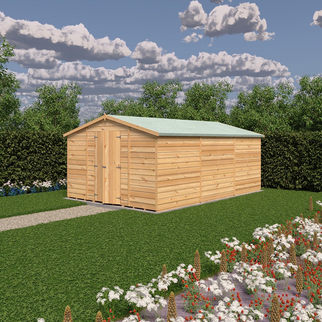Shire Overlap 10x15ft Value Double Door Wooden Shed - JJ Building Materials