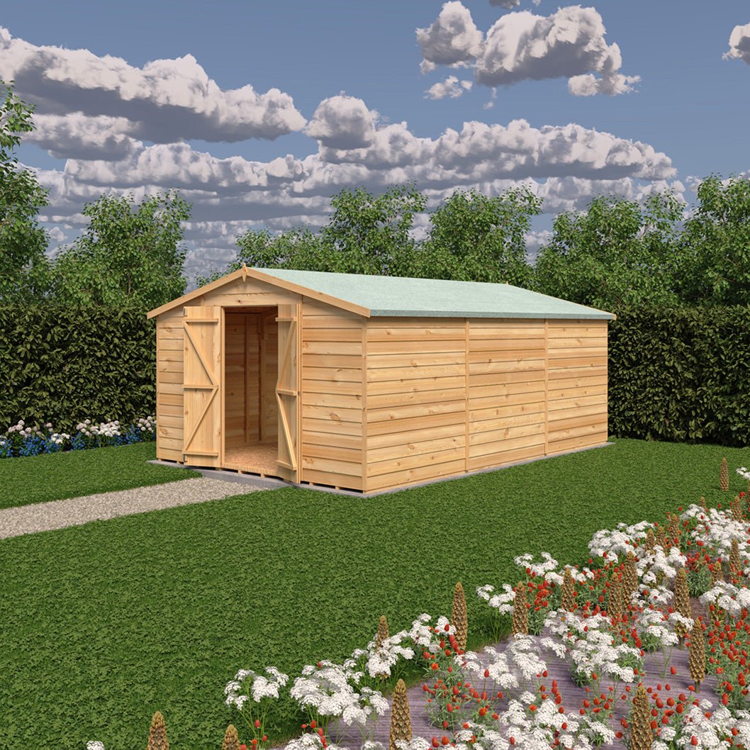 Shire Overlap 10x15ft Value Double Door Wooden Shed - JJ Building Materials