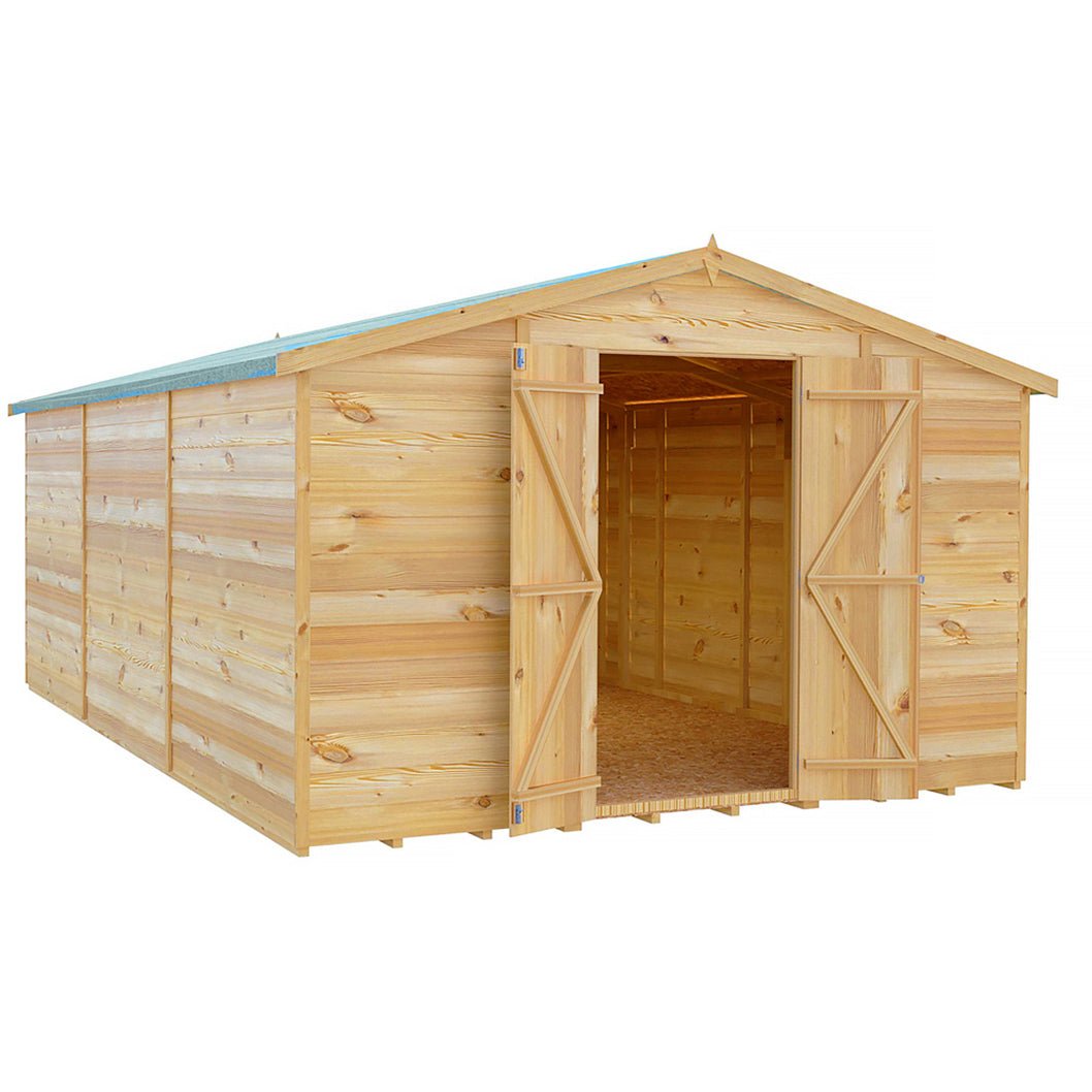 Shire Overlap 10x15ft Value Double Door Wooden Shed - JJ Building Materials