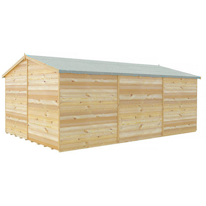 Shire Overlap 10x15ft Value Double Door Wooden Shed - JJ Building Materials