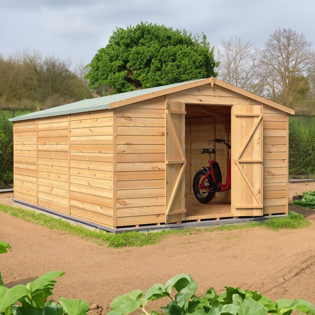 Shire Overlap 10x15ft Value Double Door Wooden Shed - JJ Building Materials