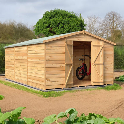 Shire Overlap 10x15ft Value Double Door Wooden Shed - JJ Building Materials