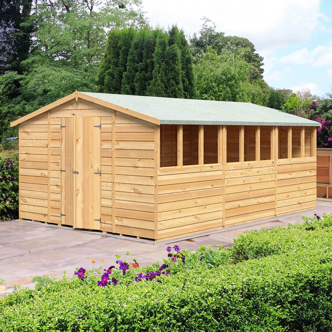 Shire Overlap 10x15ft Value Double Door Wooden Shed - JJ Building Materials