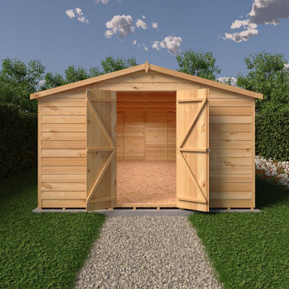 Shire Overlap 10x20ft Value Double Door Wooden Shed - JJ Building Materials