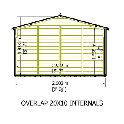 Shire Overlap 10x20ft Value Double Door Wooden Shed - JJ Building Materials