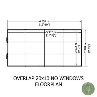 Shire Overlap 10x20ft Value Double Door Wooden Shed - JJ Building Materials