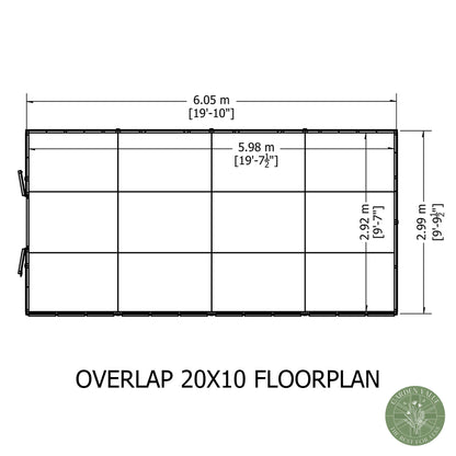 Shire Overlap 10x20ft Value Double Door Wooden Shed - JJ Building Materials