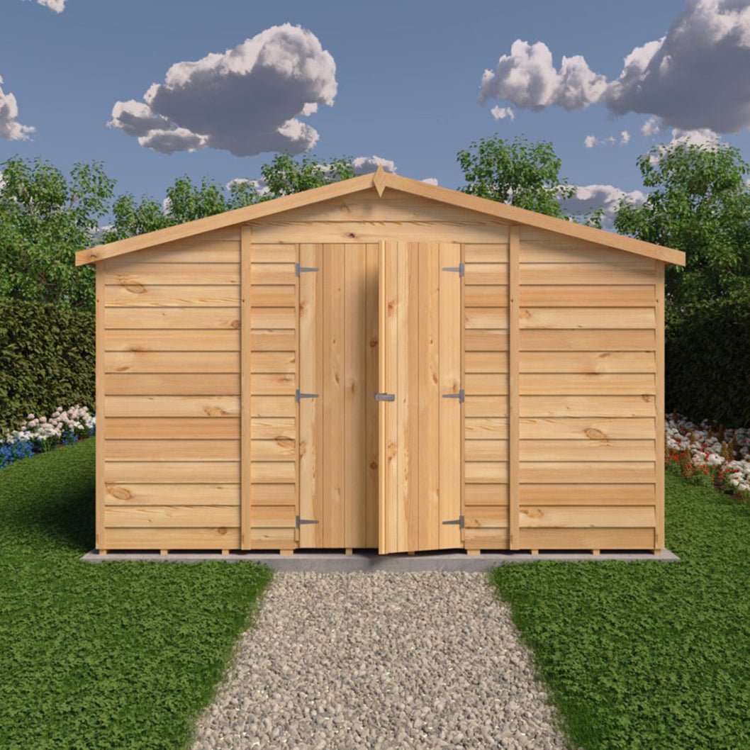 Shire Overlap 10x20ft Value Double Door Wooden Shed - JJ Building Materials