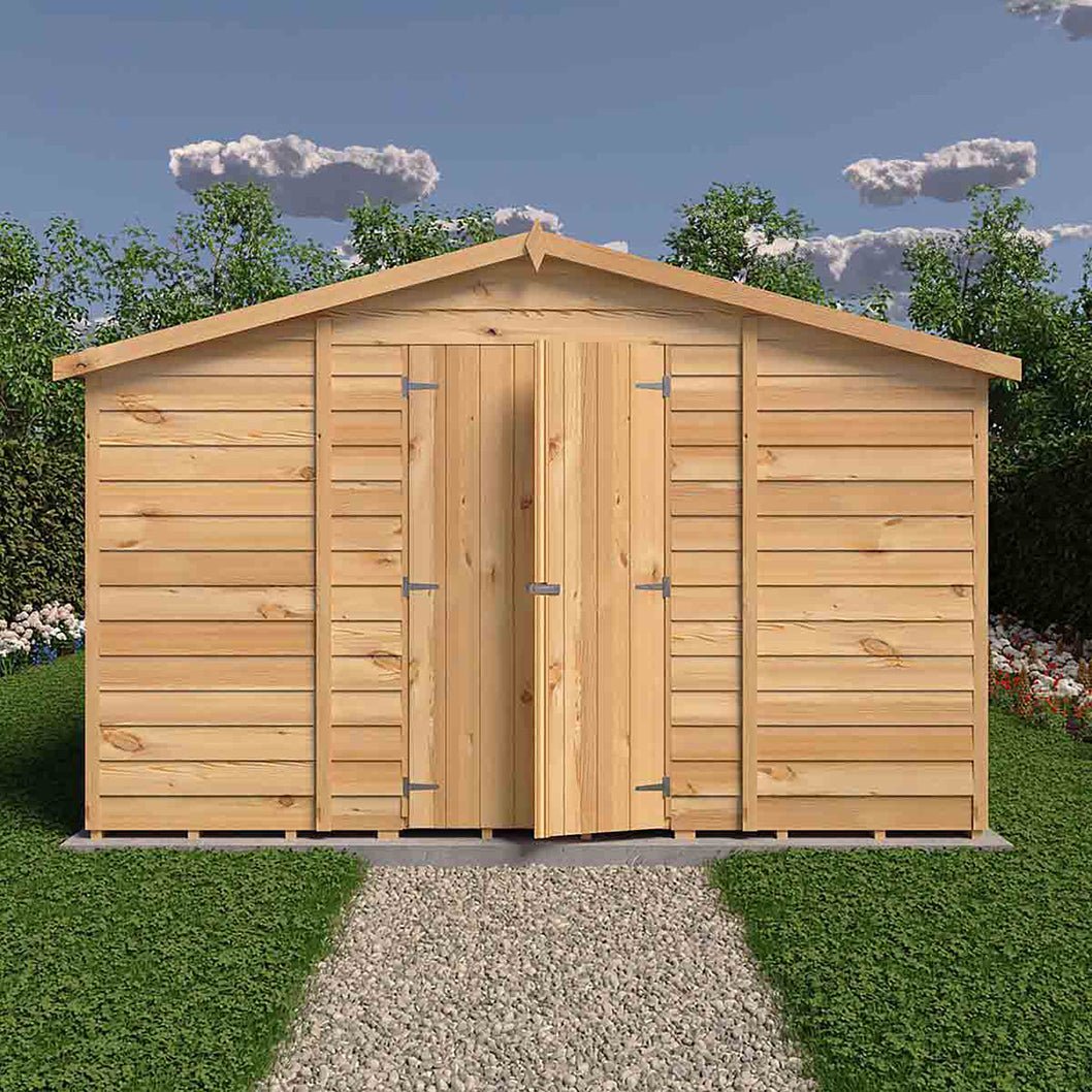 Shire Overlap 10x20ft Value Double Door Wooden Shed - JJ Building Materials