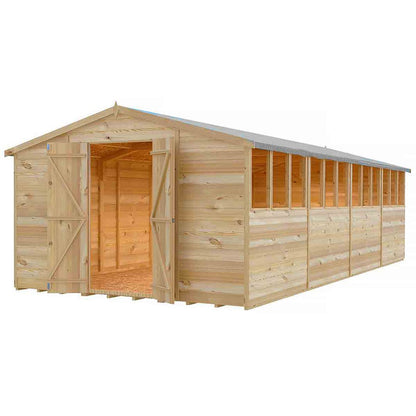 Shire Overlap 10x20ft Value Double Door Wooden Shed - JJ Building Materials
