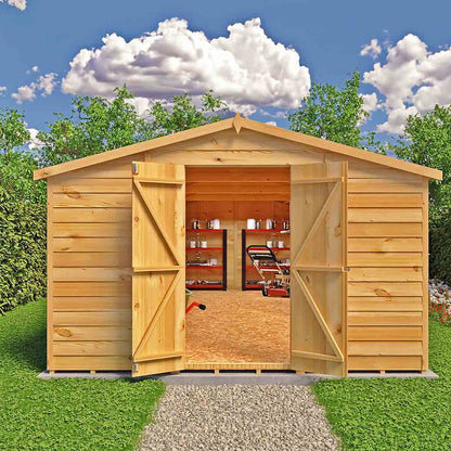 Shire Overlap 10x20ft Value Double Door Wooden Shed - JJ Building Materials