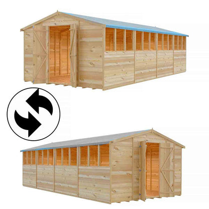 Shire Overlap 10x20ft Value Double Door Wooden Shed - JJ Building Materials