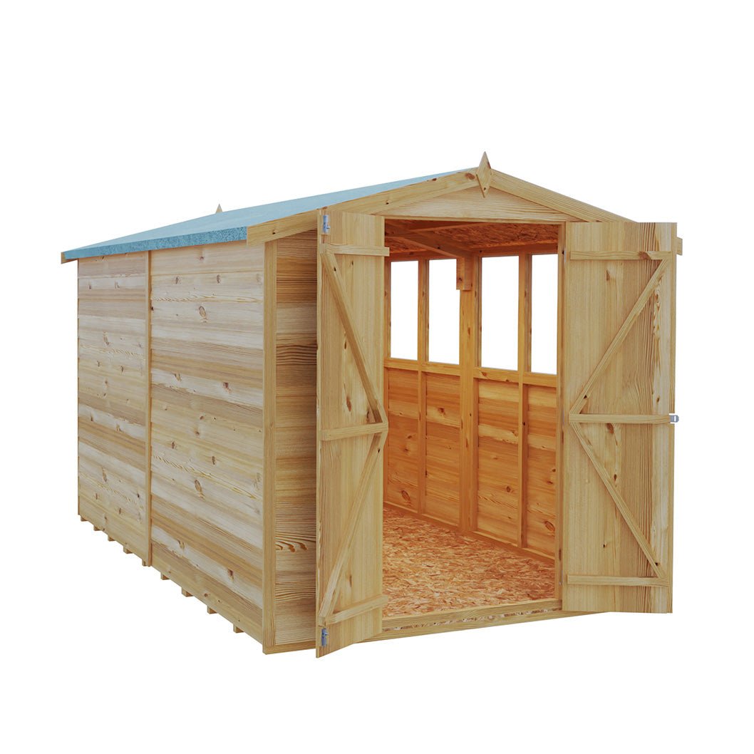 Shire Overlap 10x6ft Value Double Door Apex Wooden Shed - JJ Building Materials