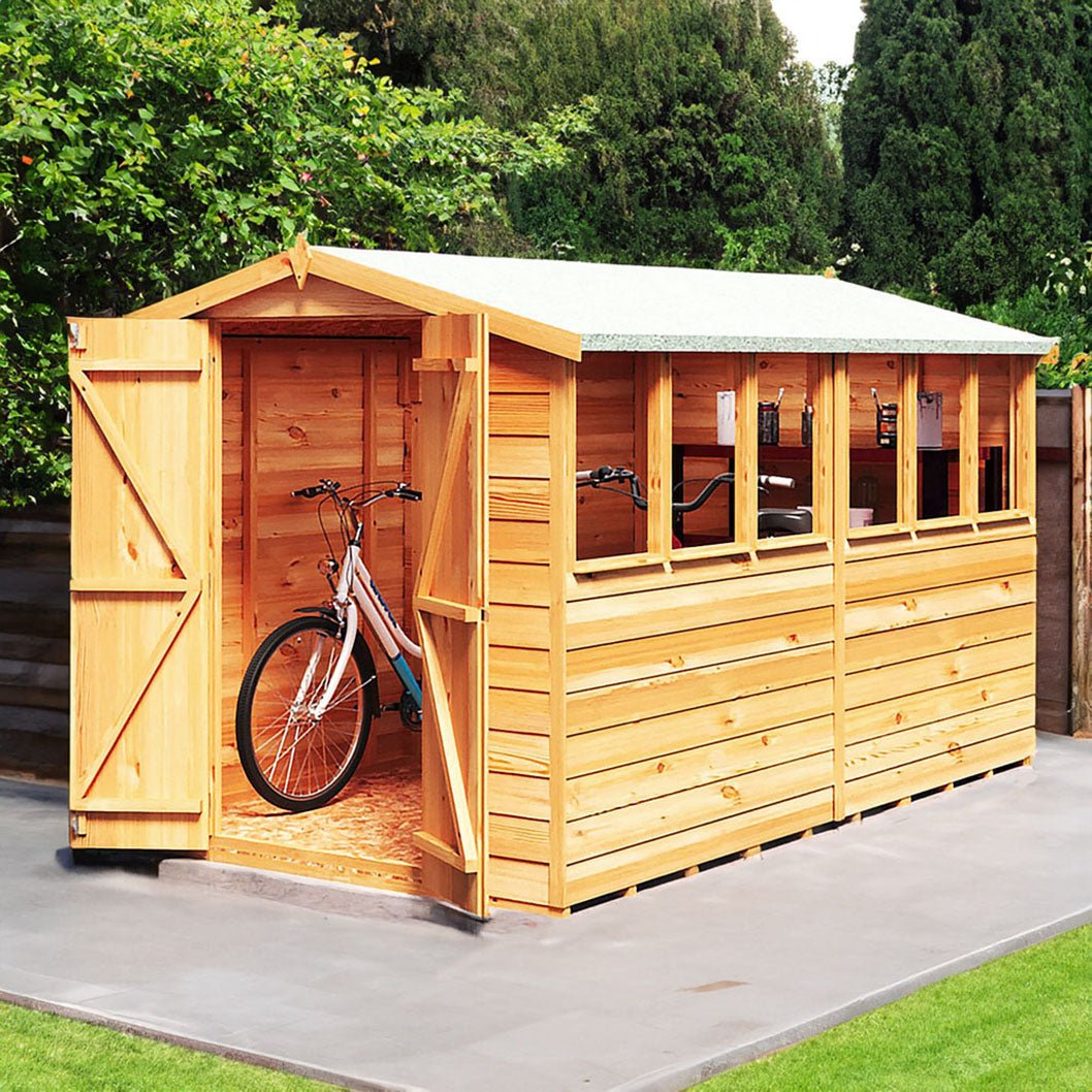 Shire Overlap 10x6ft Value Double Door Apex Wooden Shed - JJ Building Materials