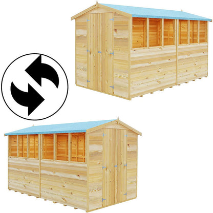 Shire Overlap 10x6ft Value Double Door Apex Wooden Shed - JJ Building Materials