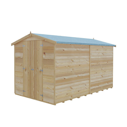 Shire Overlap 10x6ft Value Double Door Apex Wooden Shed - JJ Building Materials