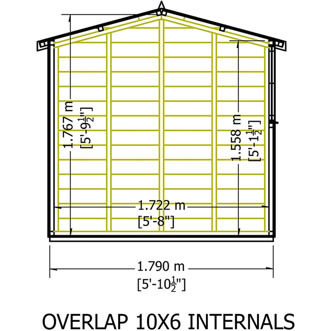 Shire Overlap 10x6ft Value Double Door Apex Wooden Shed - JJ Building Materials