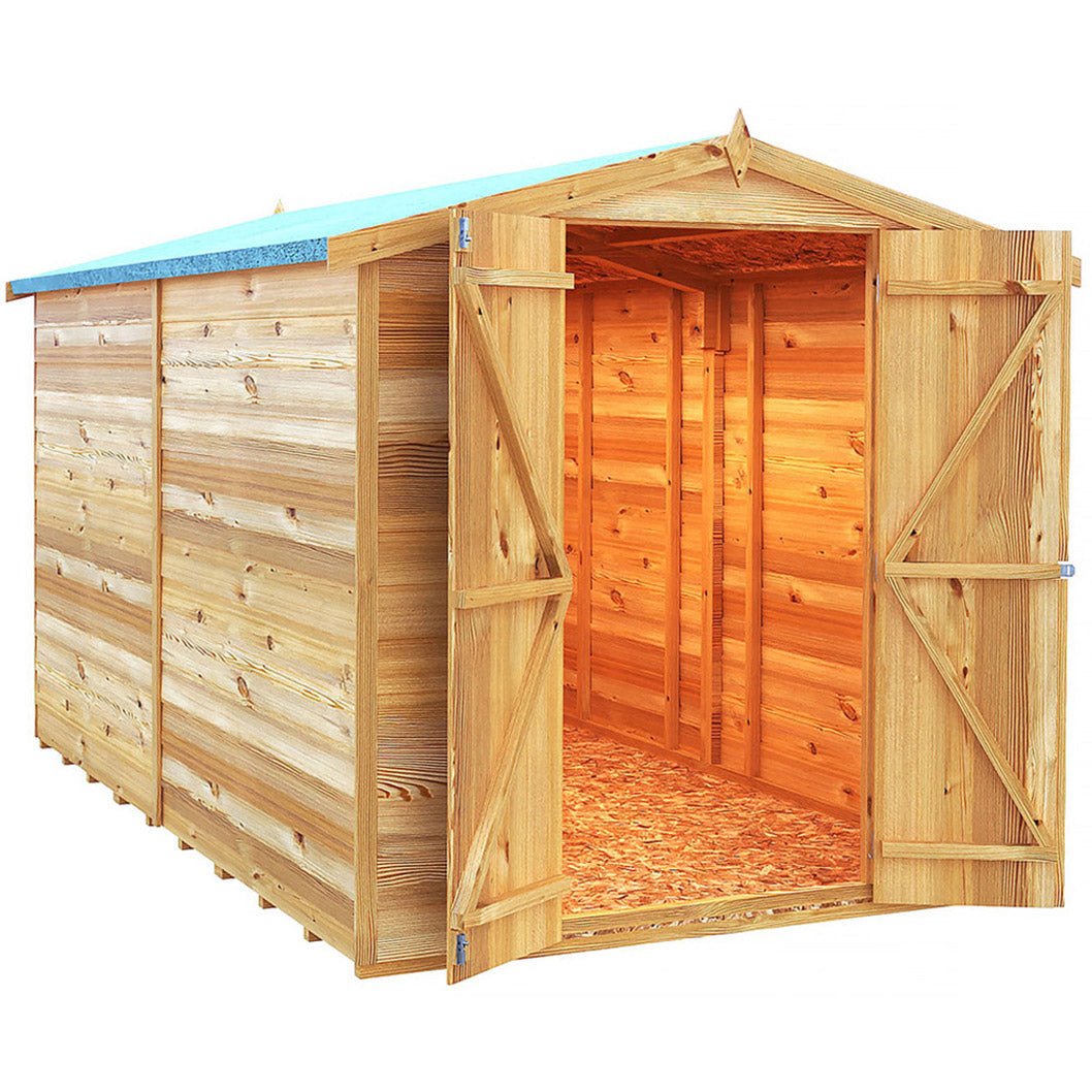 Shire Overlap 10x6ft Value Double Door Apex Wooden Shed - JJ Building Materials
