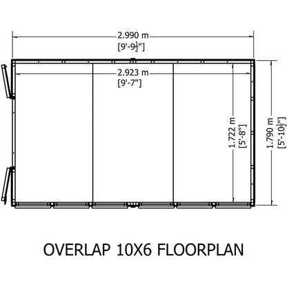 Shire Overlap 10x6ft Value Double Door Apex Wooden Shed - JJ Building Materials