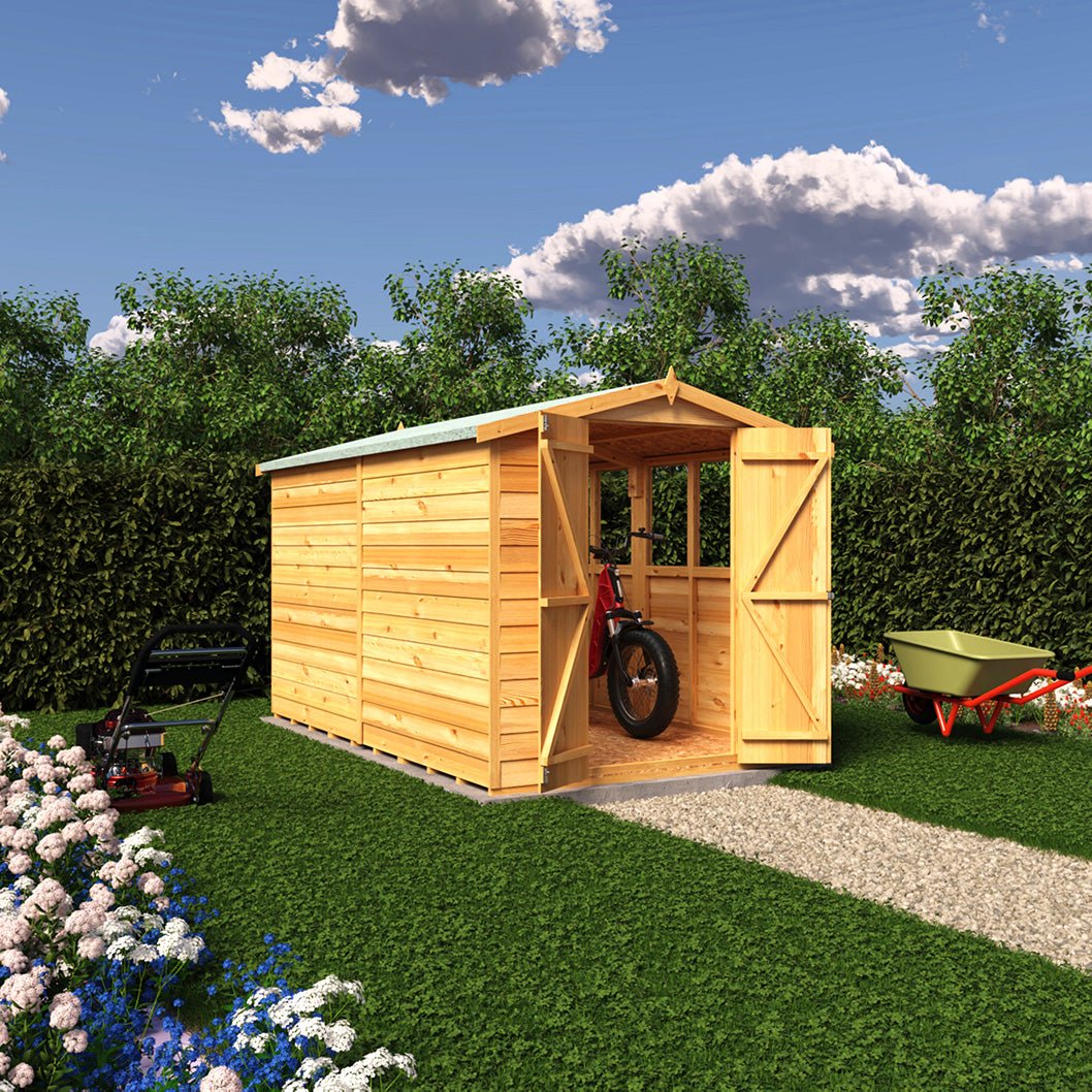 Shire Overlap 10x6ft Value Double Door Apex Wooden Shed - JJ Building Materials