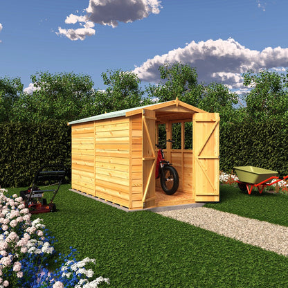 Shire Overlap 10x6ft Value Double Door Apex Wooden Shed - JJ Building Materials
