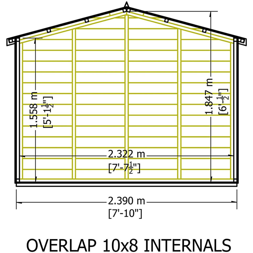 Shire Overlap 10x8ft Value Double Door Wooden Shed - JJ Building Materials