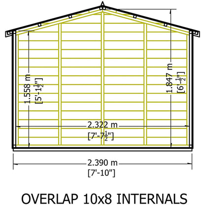 Shire Overlap 10x8ft Value Double Door Wooden Shed - JJ Building Materials
