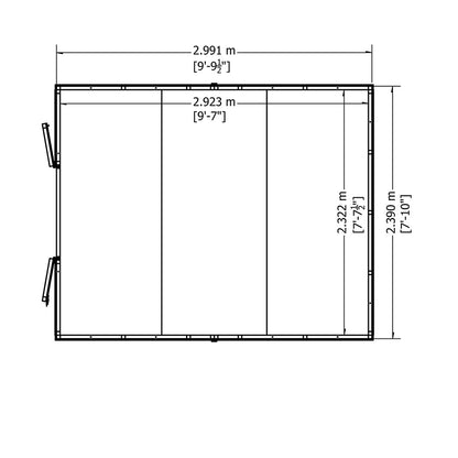 Shire Overlap 10x8ft Value Double Door Wooden Shed - JJ Building Materials