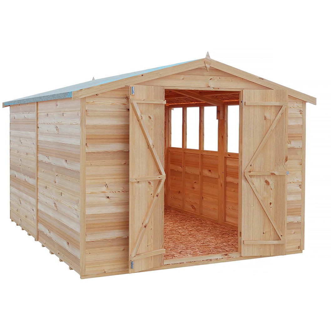 Shire Overlap 10x8ft Value Double Door Wooden Shed - JJ Building Materials