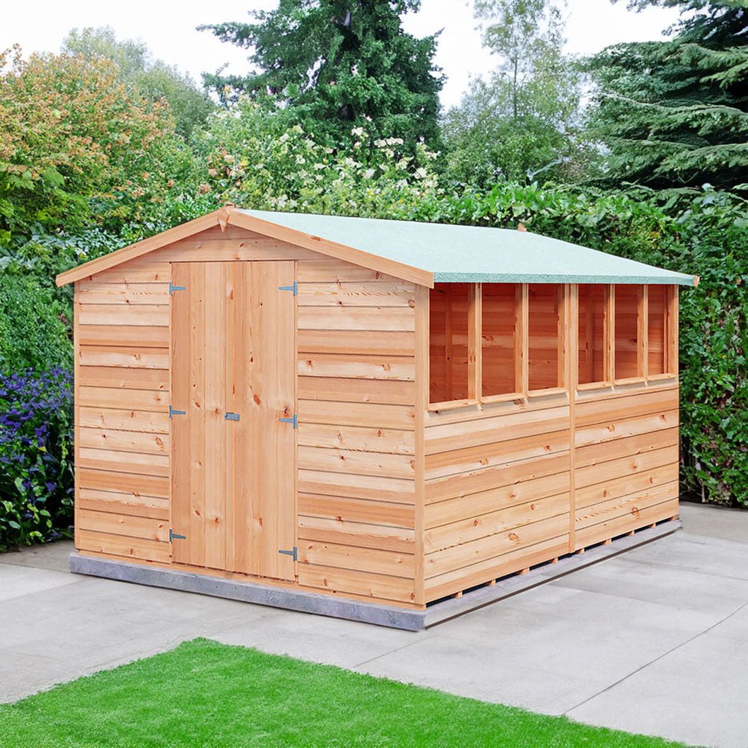 Shire Overlap 10x8ft Value Double Door Wooden Shed - JJ Building Materials