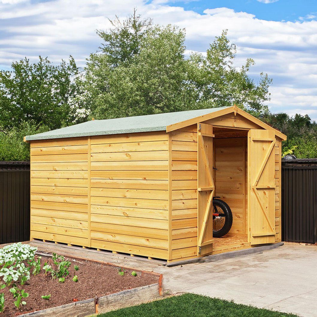 Shire Overlap 10x8ft Value Double Door Wooden Shed - JJ Building Materials