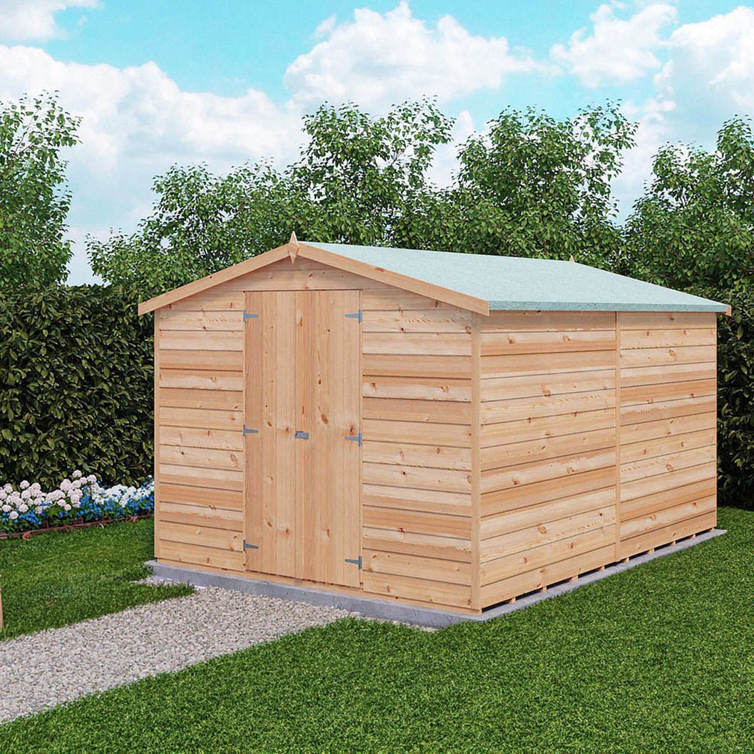 Shire Overlap 10x8ft Value Double Door Wooden Shed - JJ Building Materials