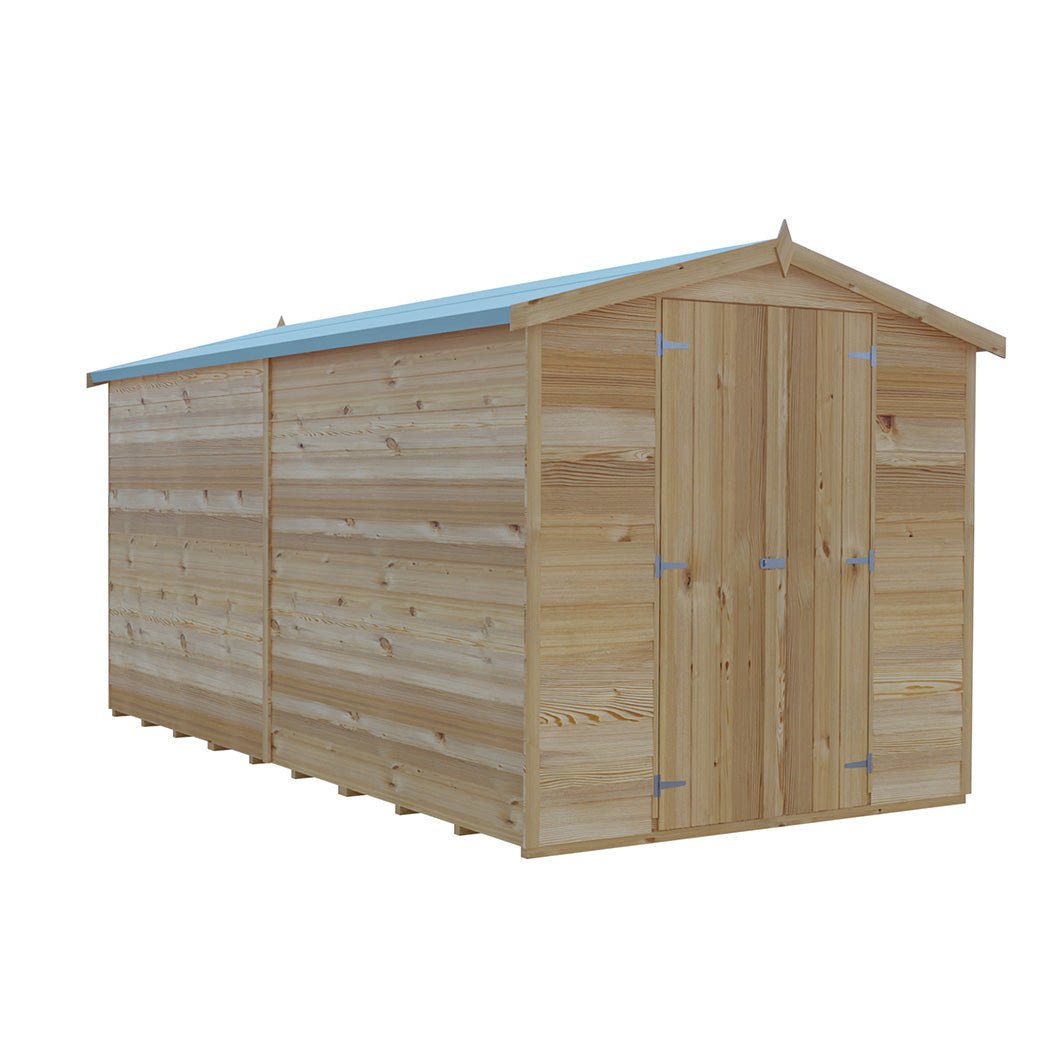 Shire Overlap 12x6ft Value Double Door Wooden Shed - JJ Building Materials