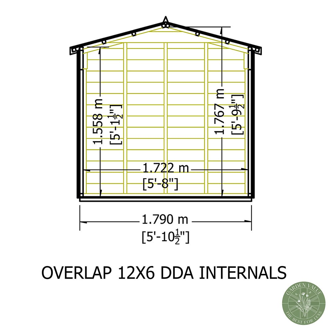 Shire Overlap 12x6ft Value Double Door Wooden Shed - JJ Building Materials