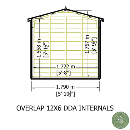 Shire Overlap 12x6ft Value Double Door Wooden Shed - JJ Building Materials