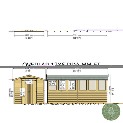 Shire Overlap 12x6ft Value Double Door Wooden Shed - JJ Building Materials