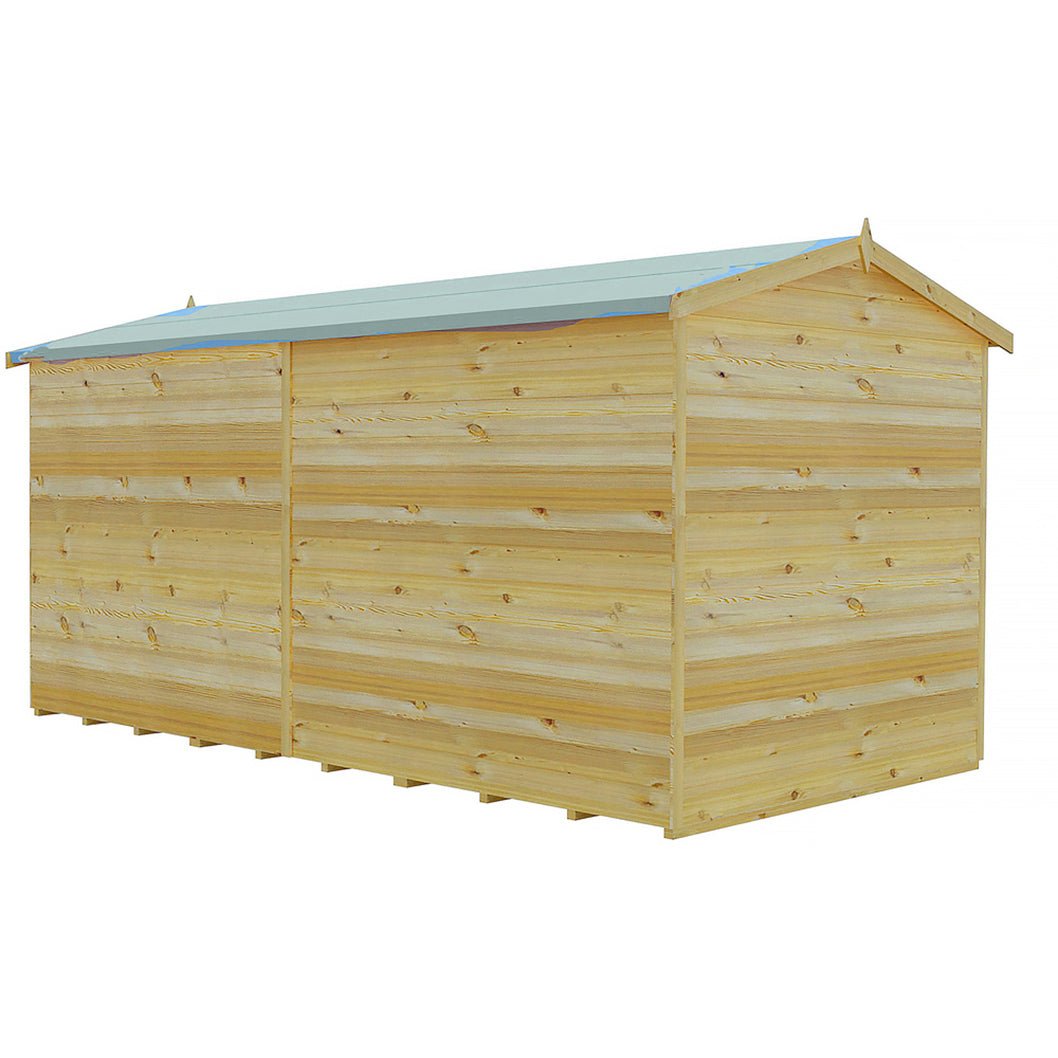 Shire Overlap 12x6ft Value Double Door Wooden Shed - JJ Building Materials